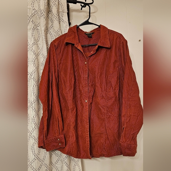 Eddie Bauer Tops - Eddie Bauer Women's Rust Button-Down Shirt